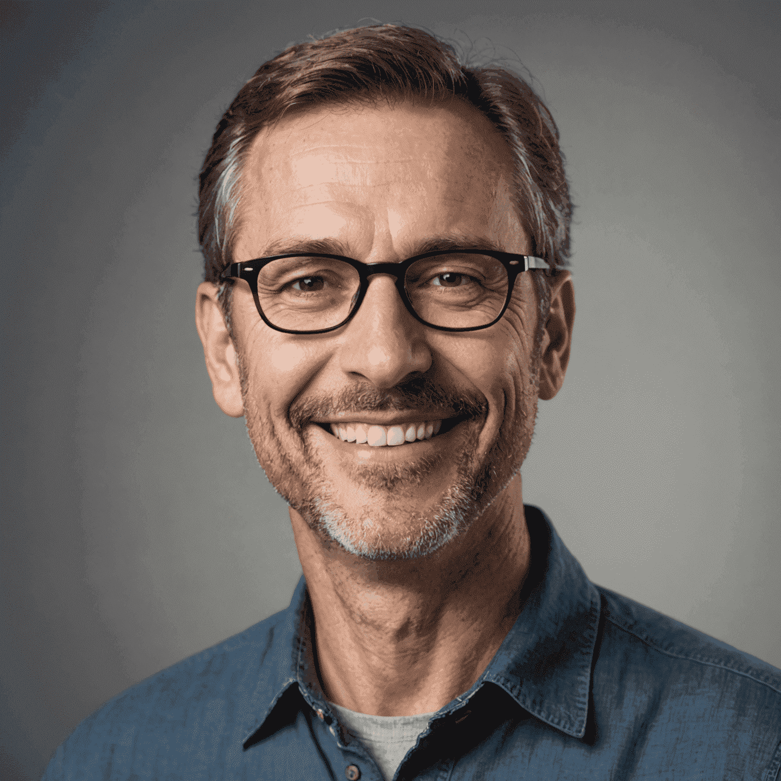 Portrait of the lead author, a middle-aged man with glasses and a friendly smile